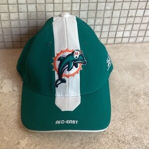 🐬🐬🐬 MIAMI AFC EAST DOLPHINS YOUTH REEBOK NFL OFFICIAL EQUIPMENT FLEXCAP